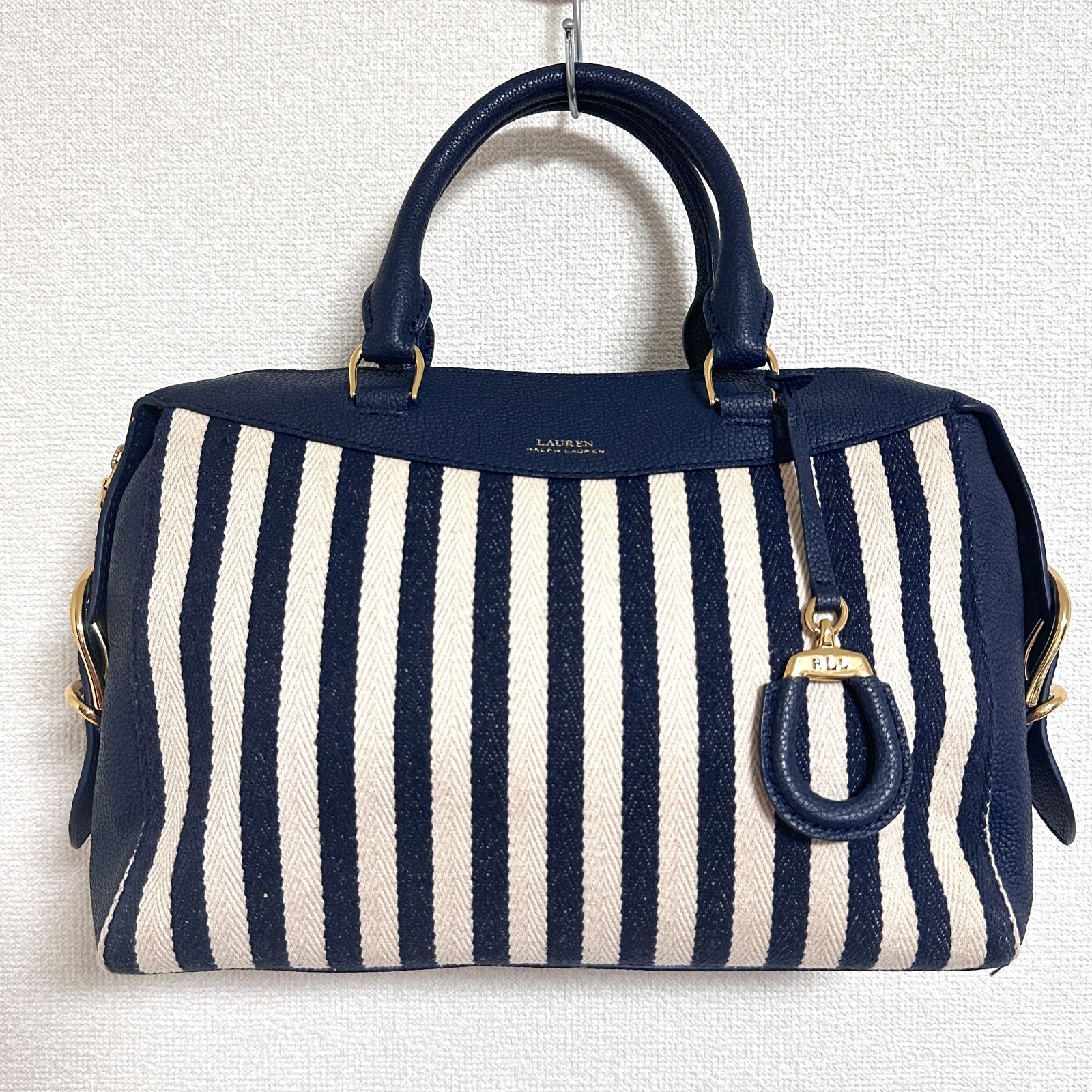ローレンラルフローレン LAULEN RALPH LAUREN マリンストライプ 本革 