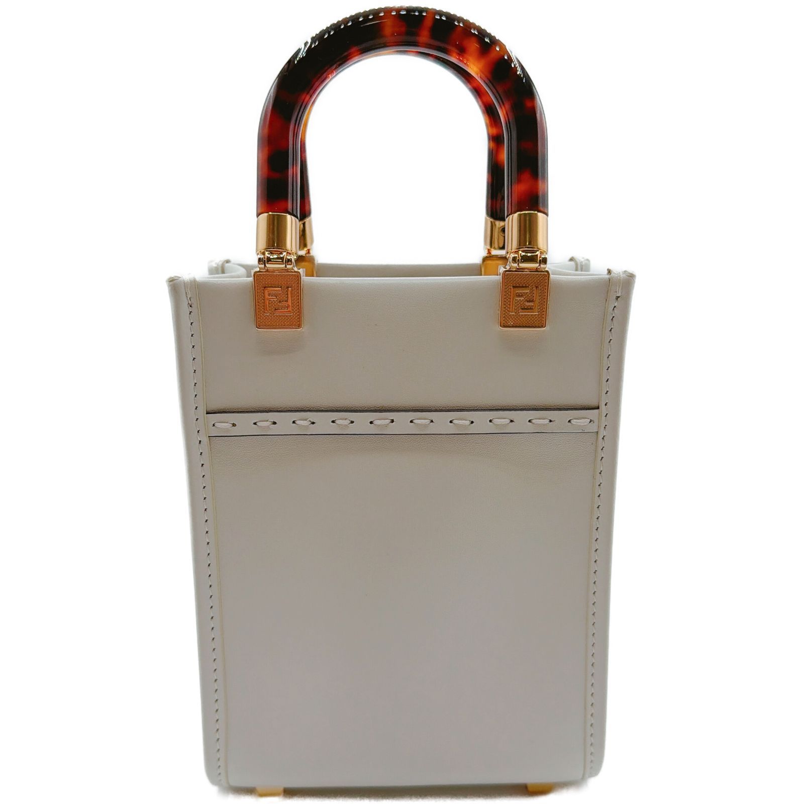 フェンディ(FENDI) サンシャイン ショッパー ミニ ホワイト べっ甲柄 