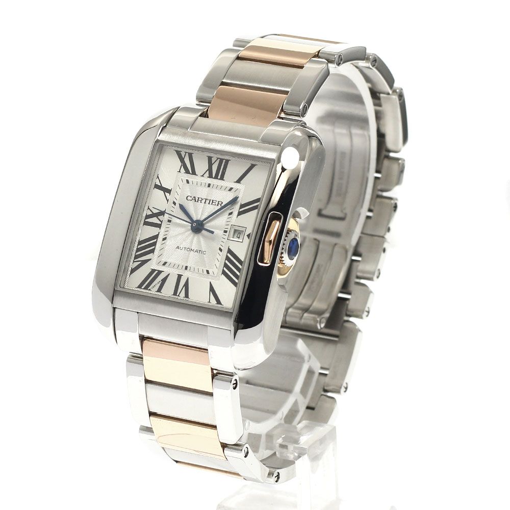 カルティエ CARTIER W5310007 タンクアングレーズLM PGコンビ デイト 自動巻き ボーイズ _816723 カルティエ CARTIER W5310007 タンクアングレーズLM PGコンビ デイト