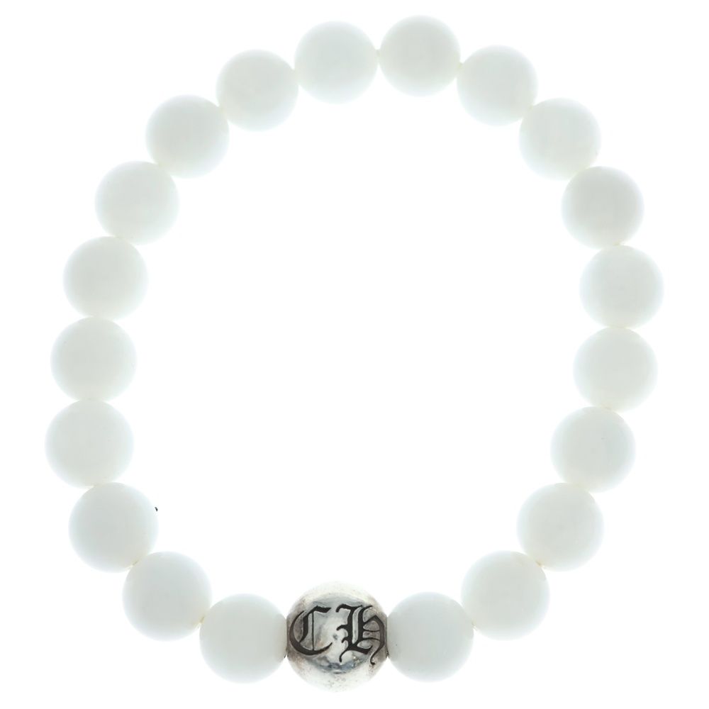 CHROME HEARTS クロムハーツ 10mm BEAD 10mm ビーズブレス BEAD 10mm ビーズブレスレット ホワイト/ブレスレット CHROME HEARTS (クロムハーツ) 10mm BEAD 10mm ビーズブレス BEAD 10mm
