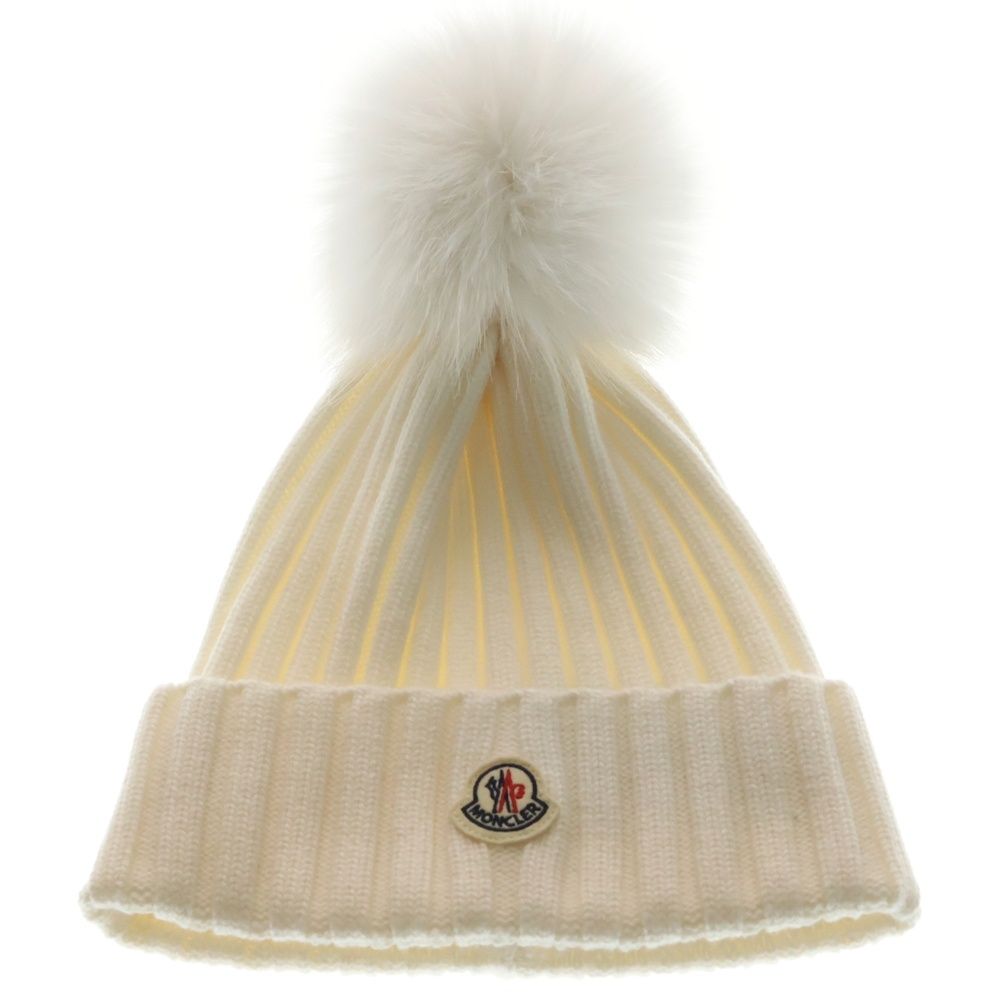 MONCLER モンクレール ニット帽 ビーニー 美品 MONCLER (モンクレール) 25AW ニット ビーニー ウール フォックス 帽子
