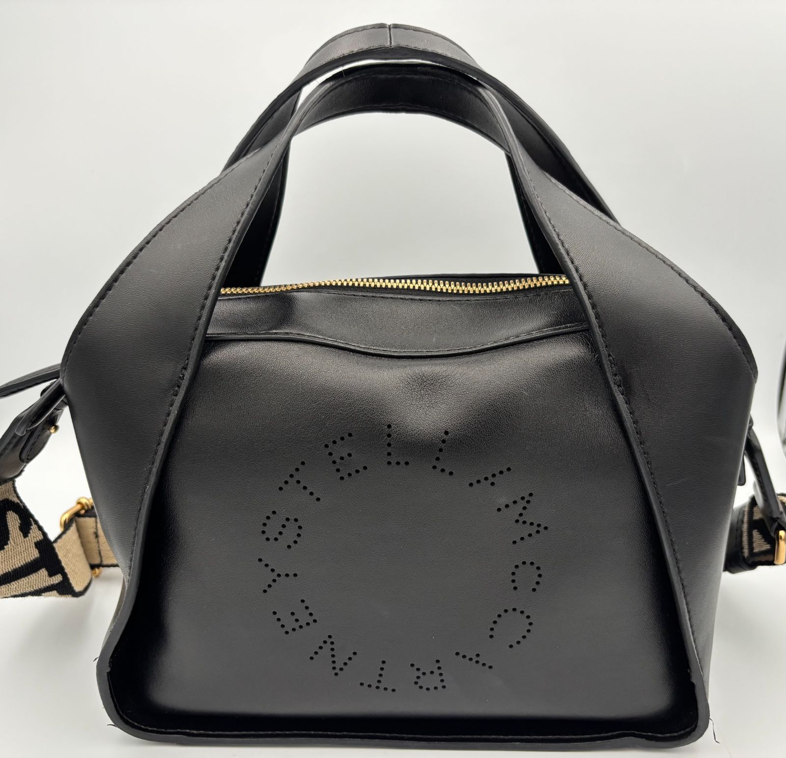 美品】Stella McCartneyステラマッカートニー ロゴ トート ブラック 