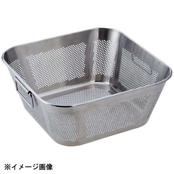 【新品】UK 18-8 パンチング角型揚げザル ハンドル付 33cm