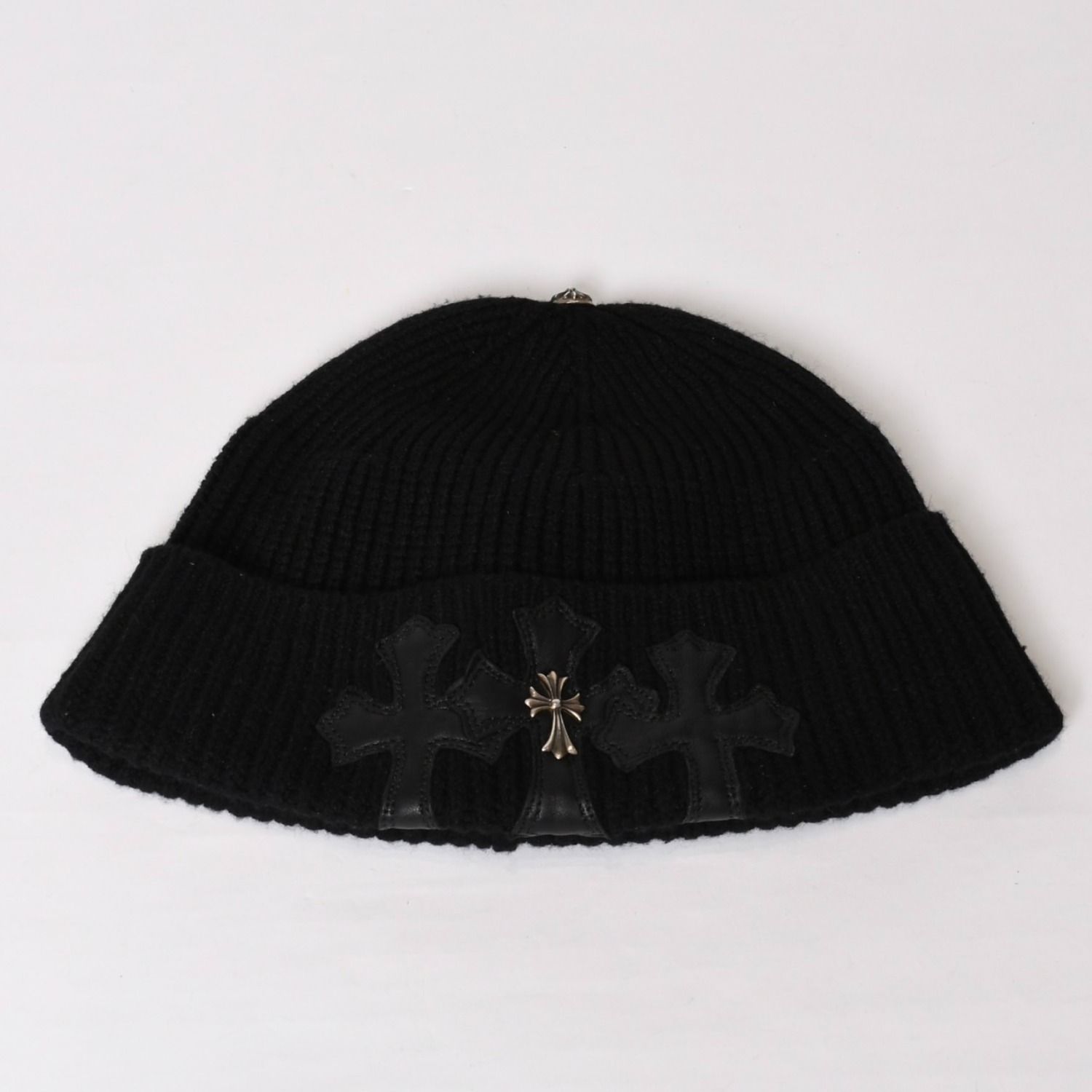極美品 CHROME HEARTS クロムハーツ ビーニー ニット帽 トリプルクロス