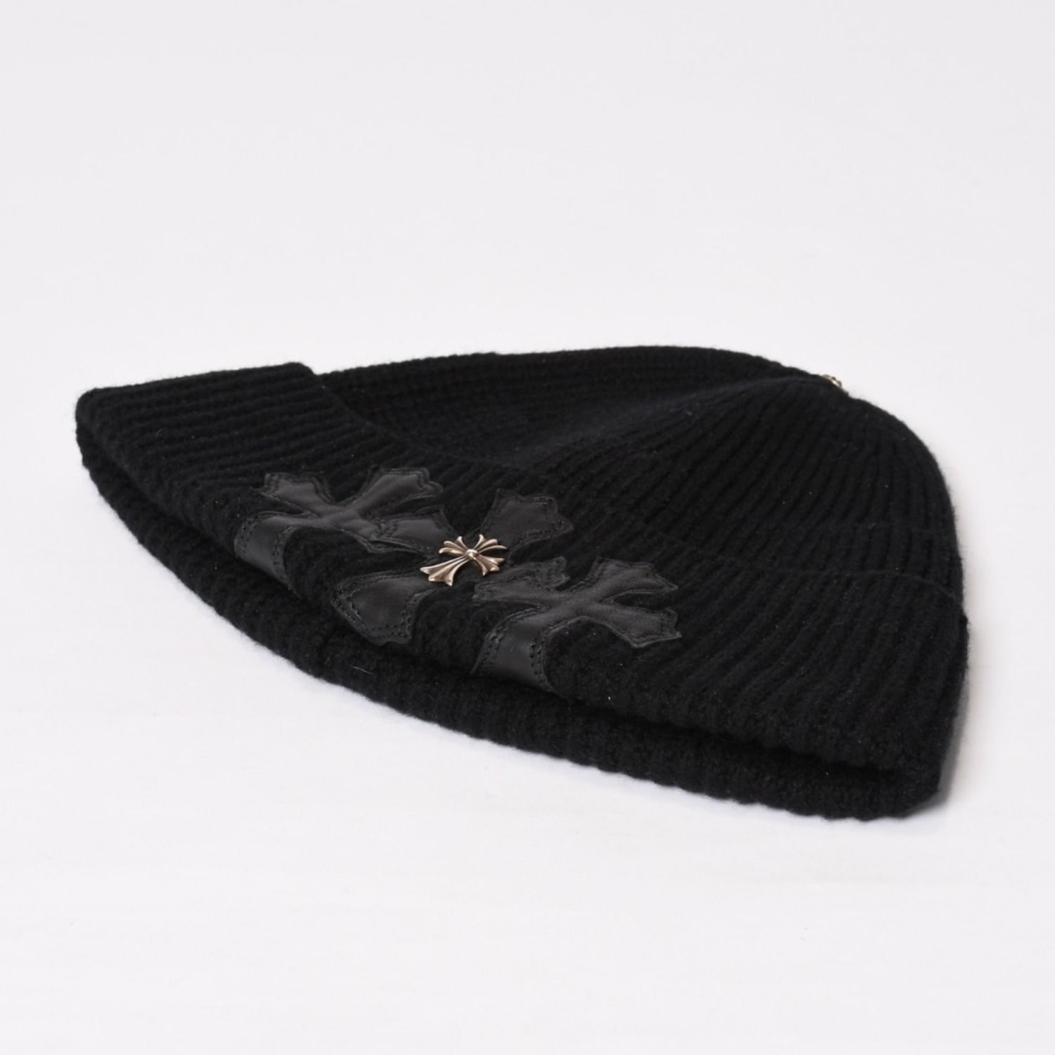 極美品 CHROME HEARTS クロムハーツ ビーニー ニット帽 トリプルクロス