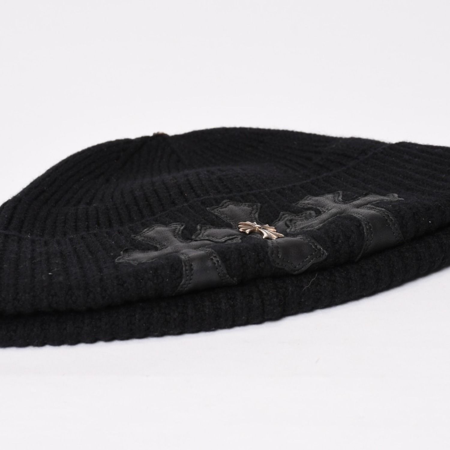 極美品 CHROME HEARTS クロムハーツ ビーニー ニット帽 トリプルクロス