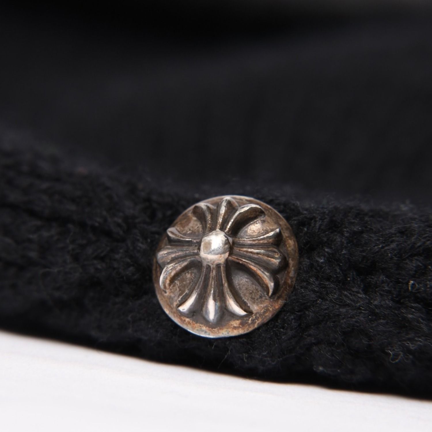 極美品 CHROME HEARTS クロムハーツ ビーニー ニット帽 トリプルクロス