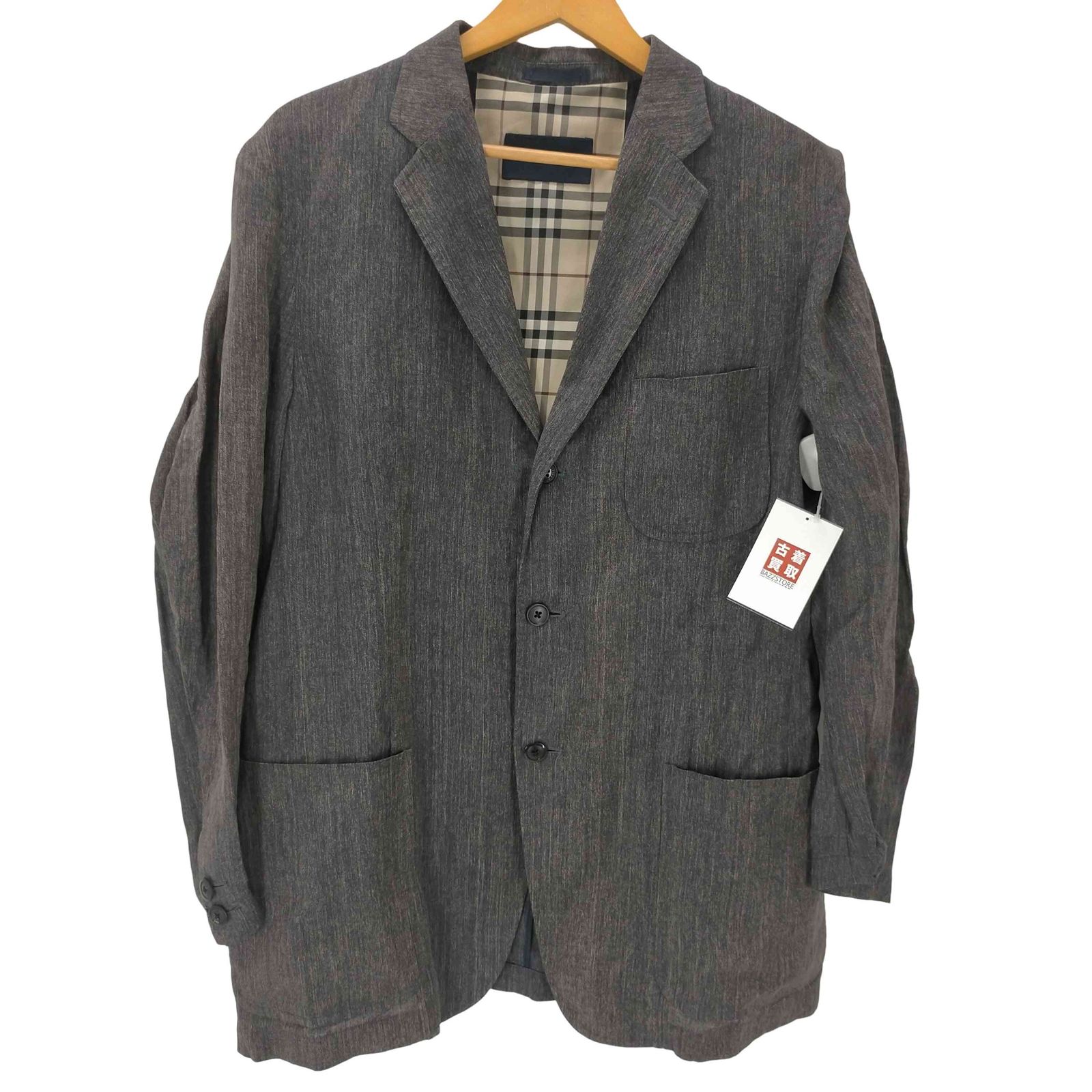 バーバリーロンドン BURBERRY LONDON Linen 90% Tailored Jacket 裏地 