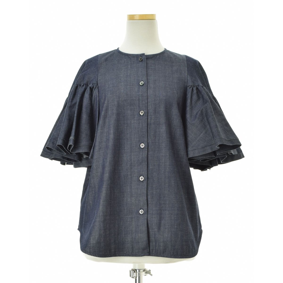 aLORS】Estelle Jean Denim エステルジーン デニムフリル五分袖