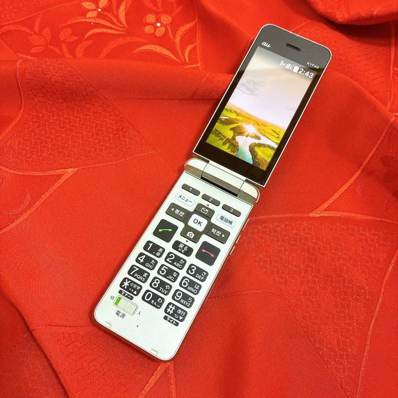 スマートフォン・携帯電話 KYF43 au携帯 ゴールド 4G通信