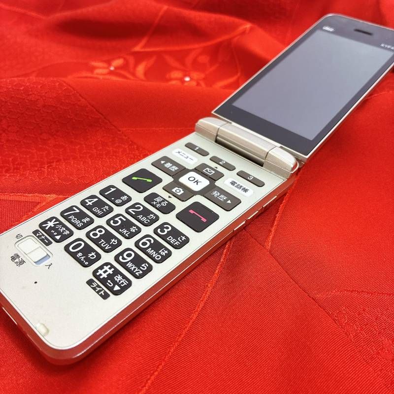 良品 京セラ かんたんケータイ KYF43 ゴールド SIMフリー - メルカリ