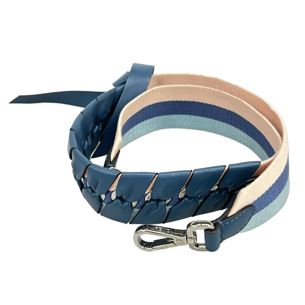 FENDI(フェンディ) ショルダーストラップ美品 - ネイビー×ライトブルー 