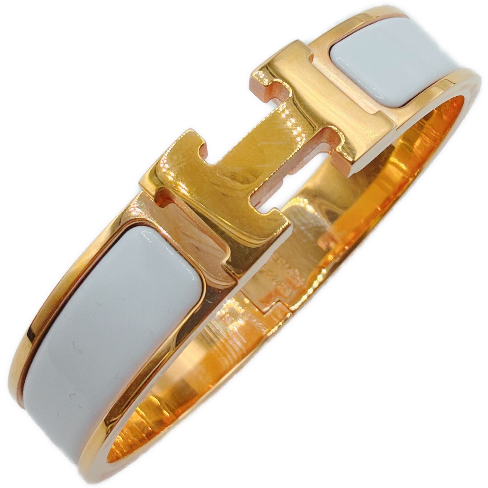 エルメス(HERMES) クリックH クリッククラックPM ブレスレット 白 