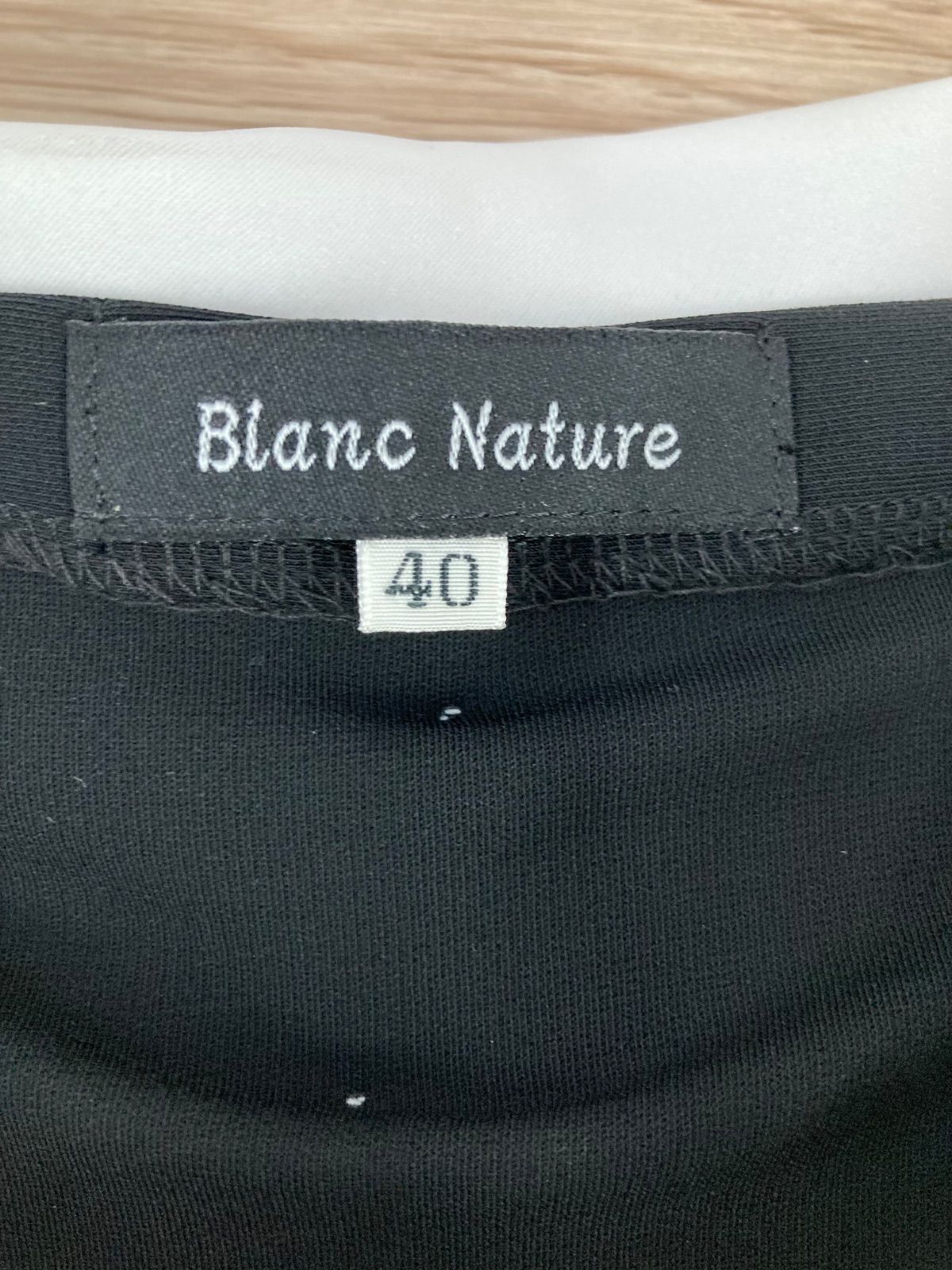 Blanc Nature ブランナチュール トップス 長袖 ブラック/ホワイト 40 