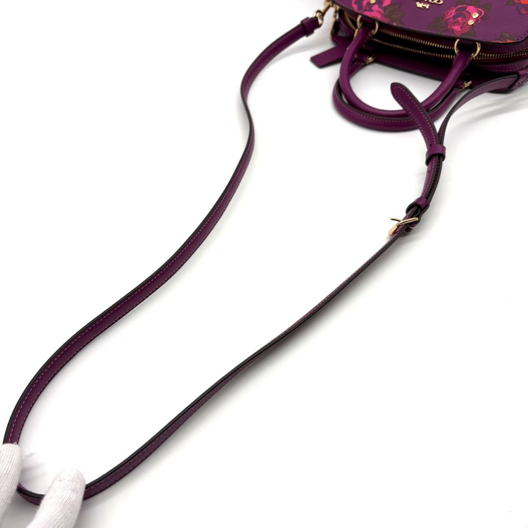 美品レア】コーチ COACH ハンドバッグ 2way PVC フローラル 花柄 紫 