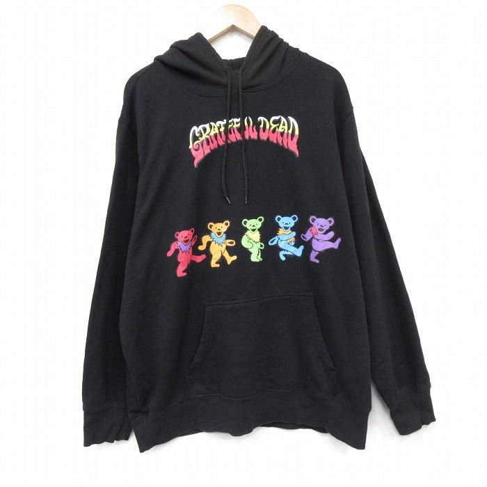 XL/古着 長袖 ロック バンド スウェット パーカー メンズ グレイトフルデッド 大きいサイズ 黒【spe】 26feb27 XL/古着 長袖 ロック バンド スウェット パーカー メンズ グレイトフル