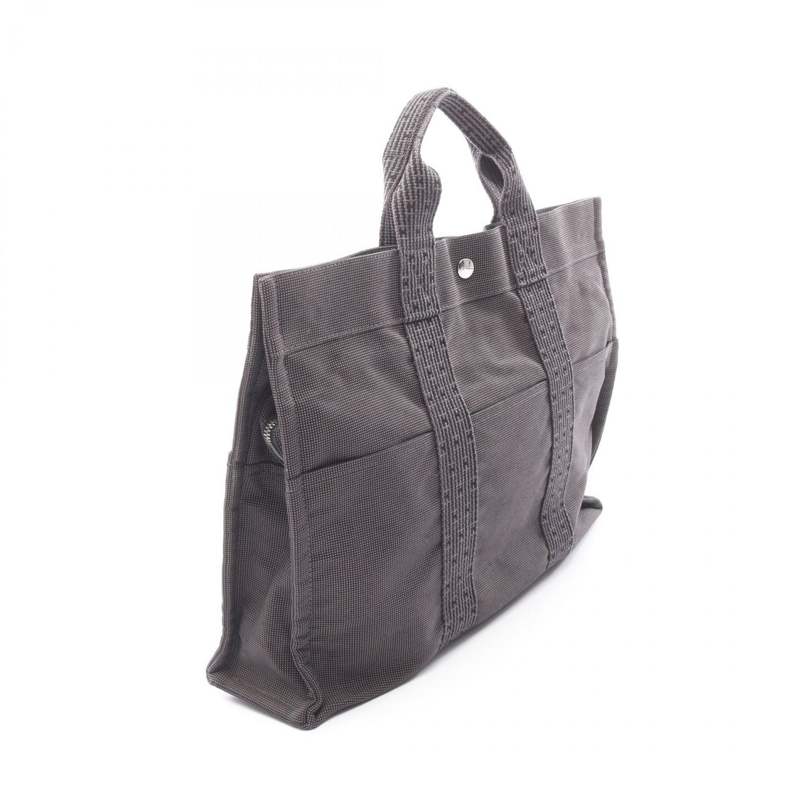 HERMES エルメス エールラインMM グレーキャンバス カデナ付き 