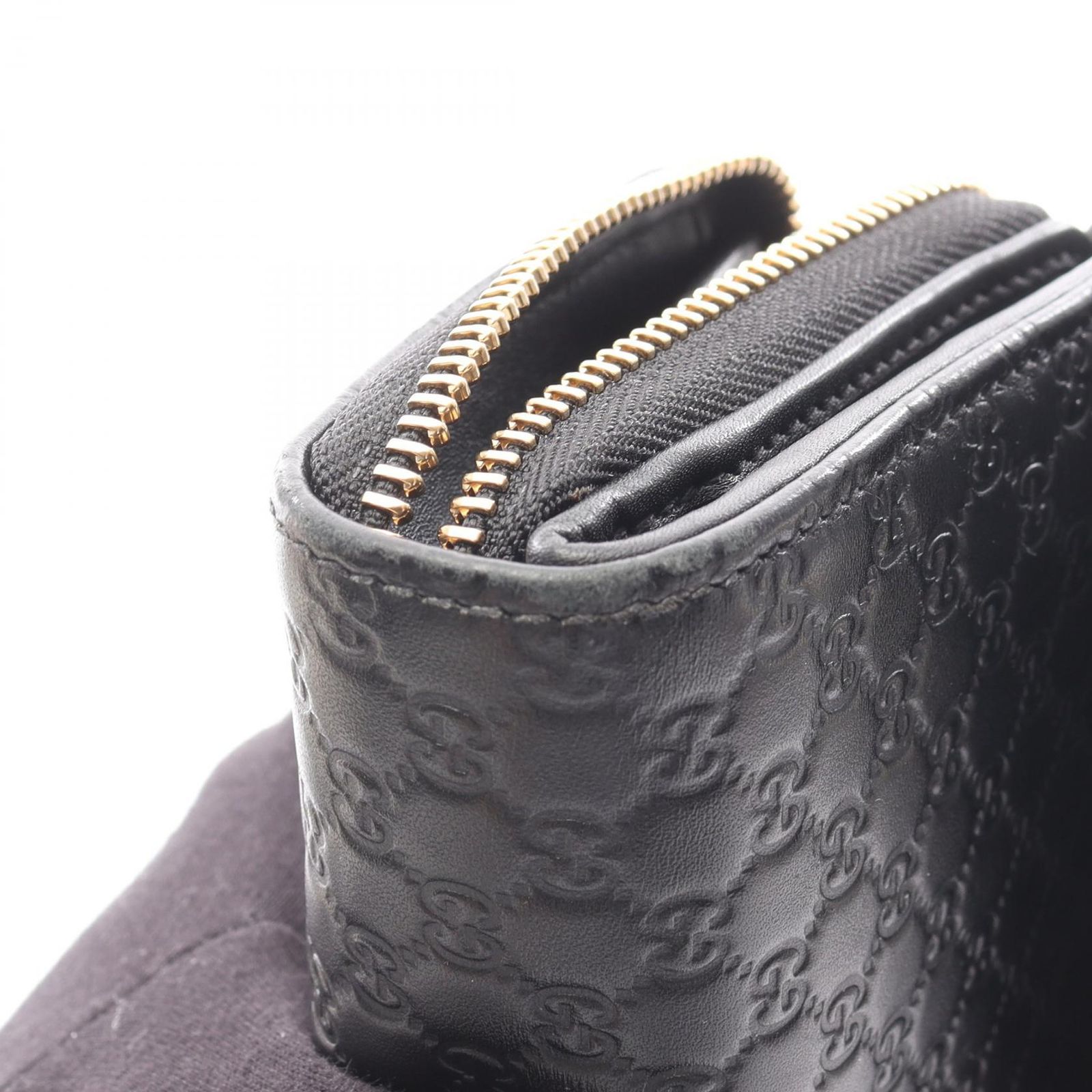 グッチ GUCCI 三つ折り長財布 マイクログッチシマ 449364 ブラック 
