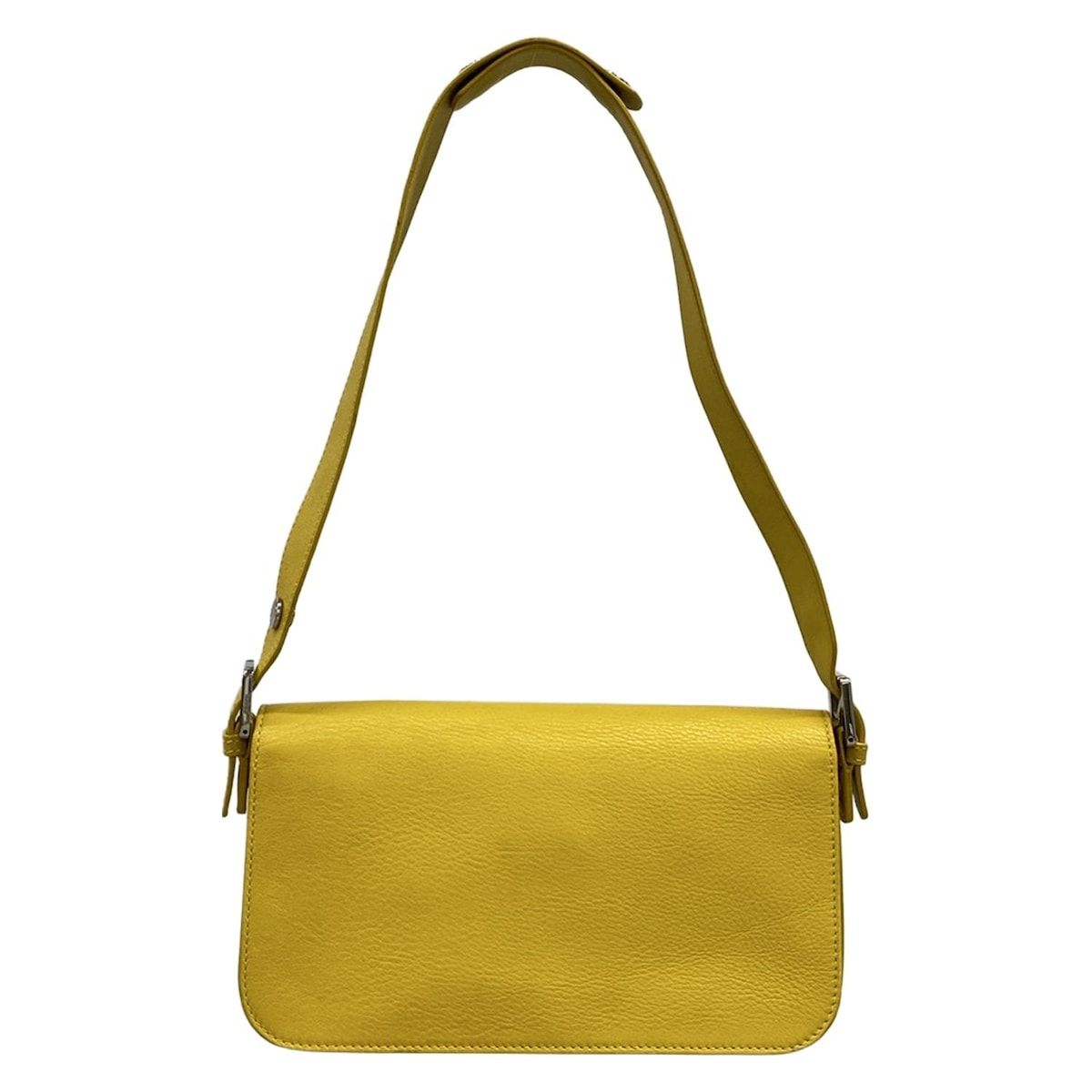フェンディ FENDI フォンショルダー バケットロゴ FF レザー イエロー 