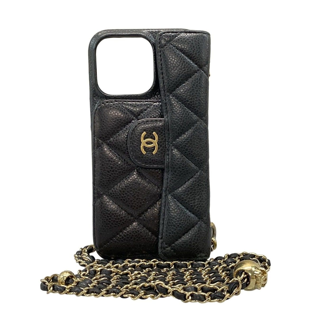 CHANEL(シャネル) 携帯電話ケース マトラッセ 黒
