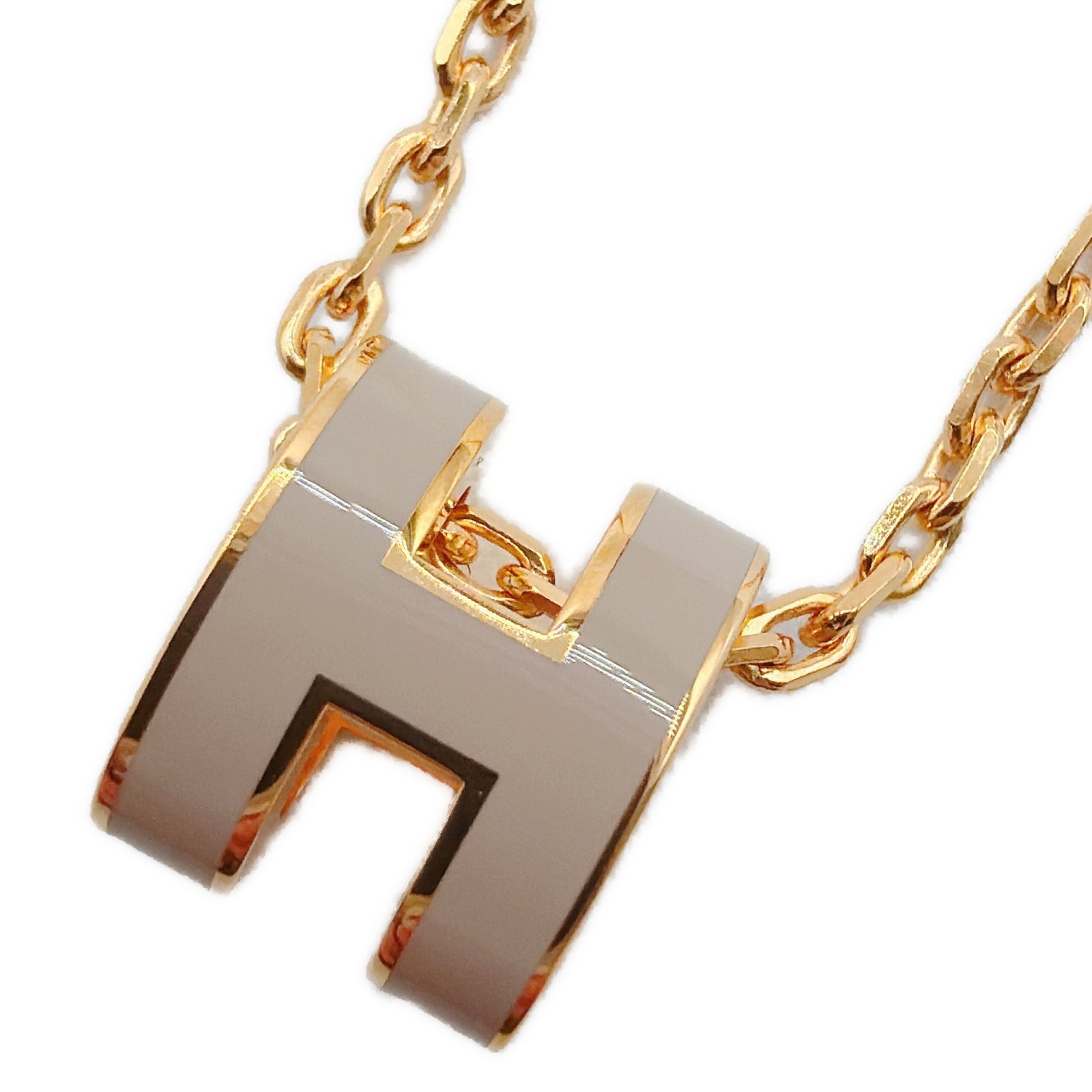 エルメス(HERMES) ポップアッシュ ミニ ネックレス マロングラッセ 
