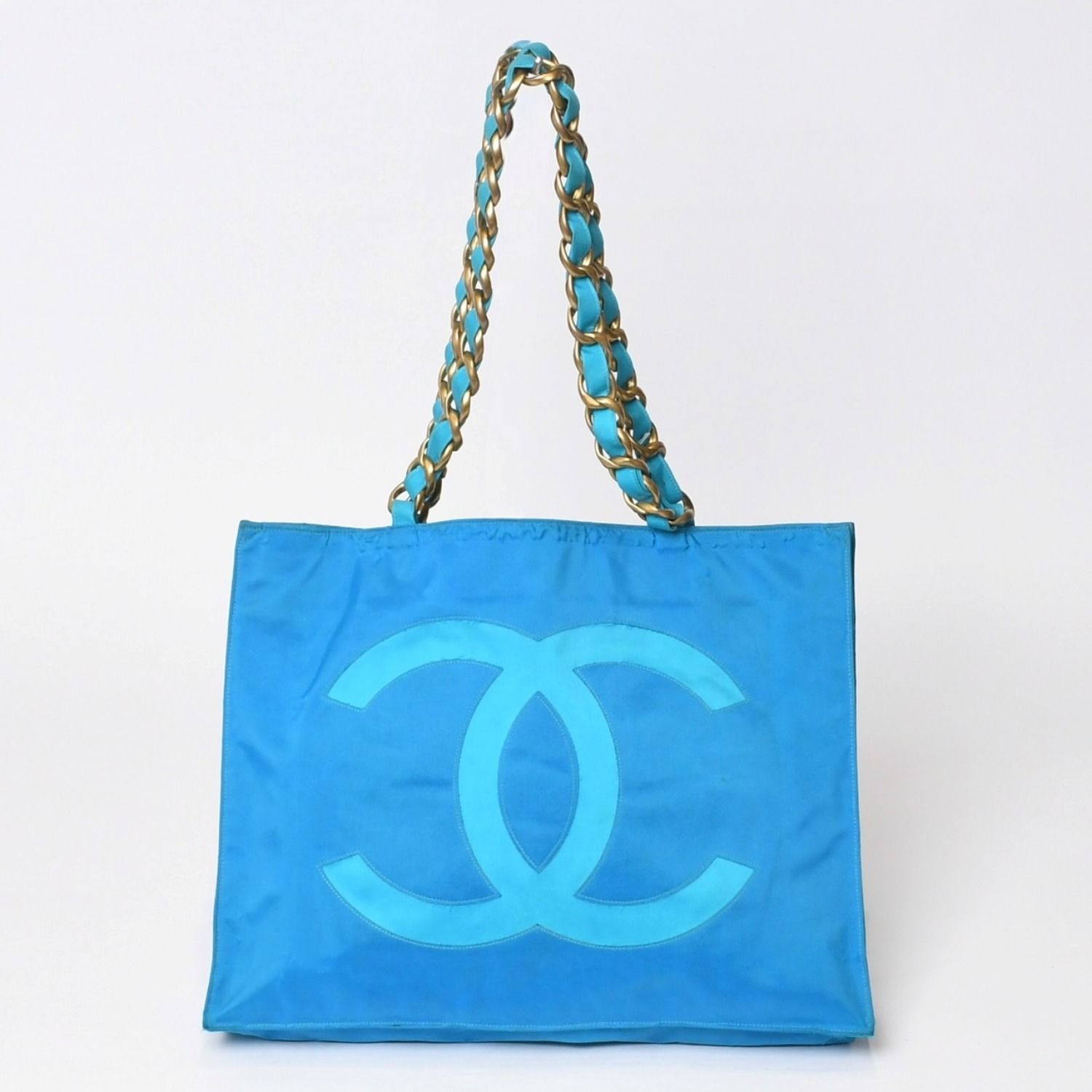 CHANEL シャネル ヴィンテージシャネル ロゴ チェーントートバッグ 