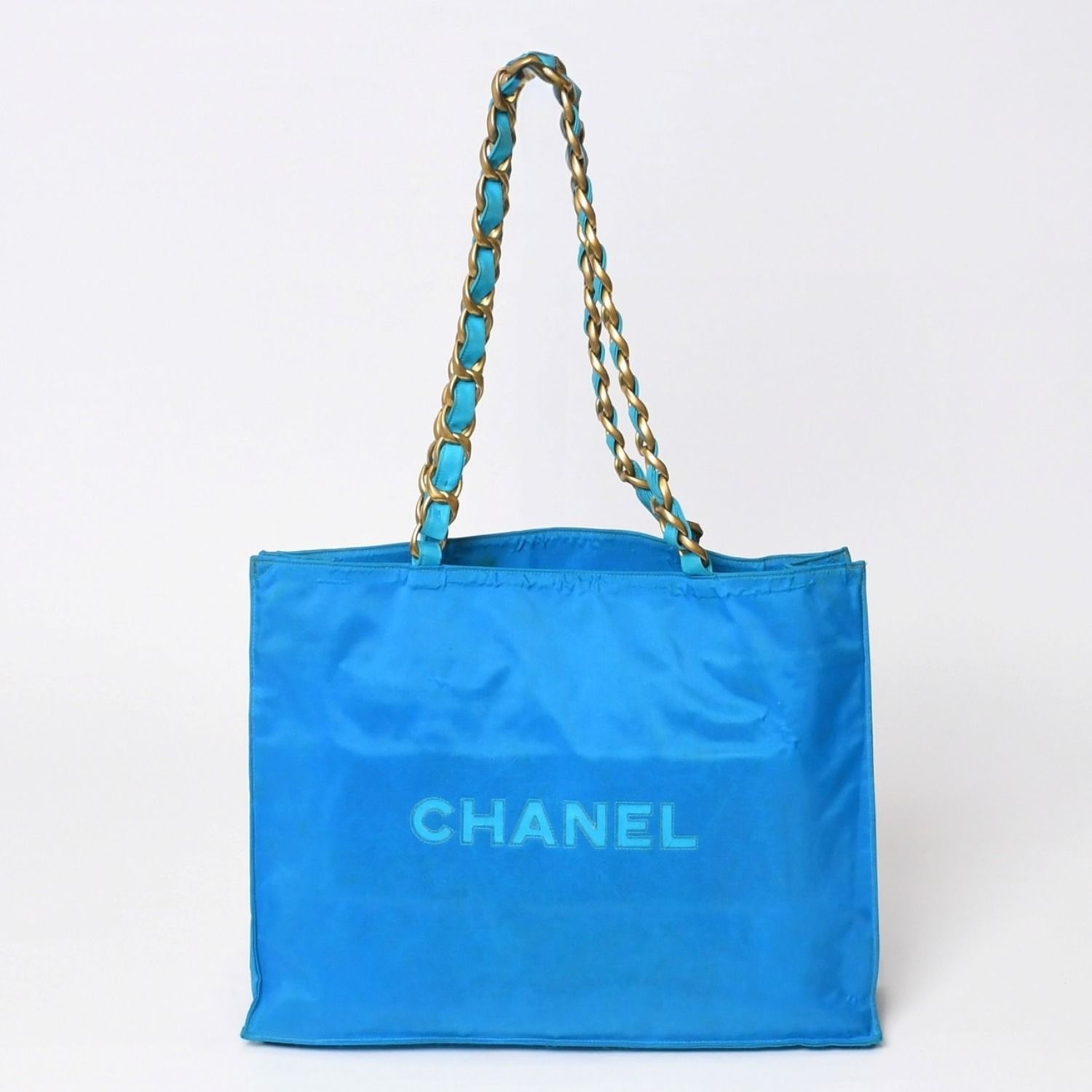 CHANEL シャネル ヴィンテージシャネル ロゴ チェーントートバッグ