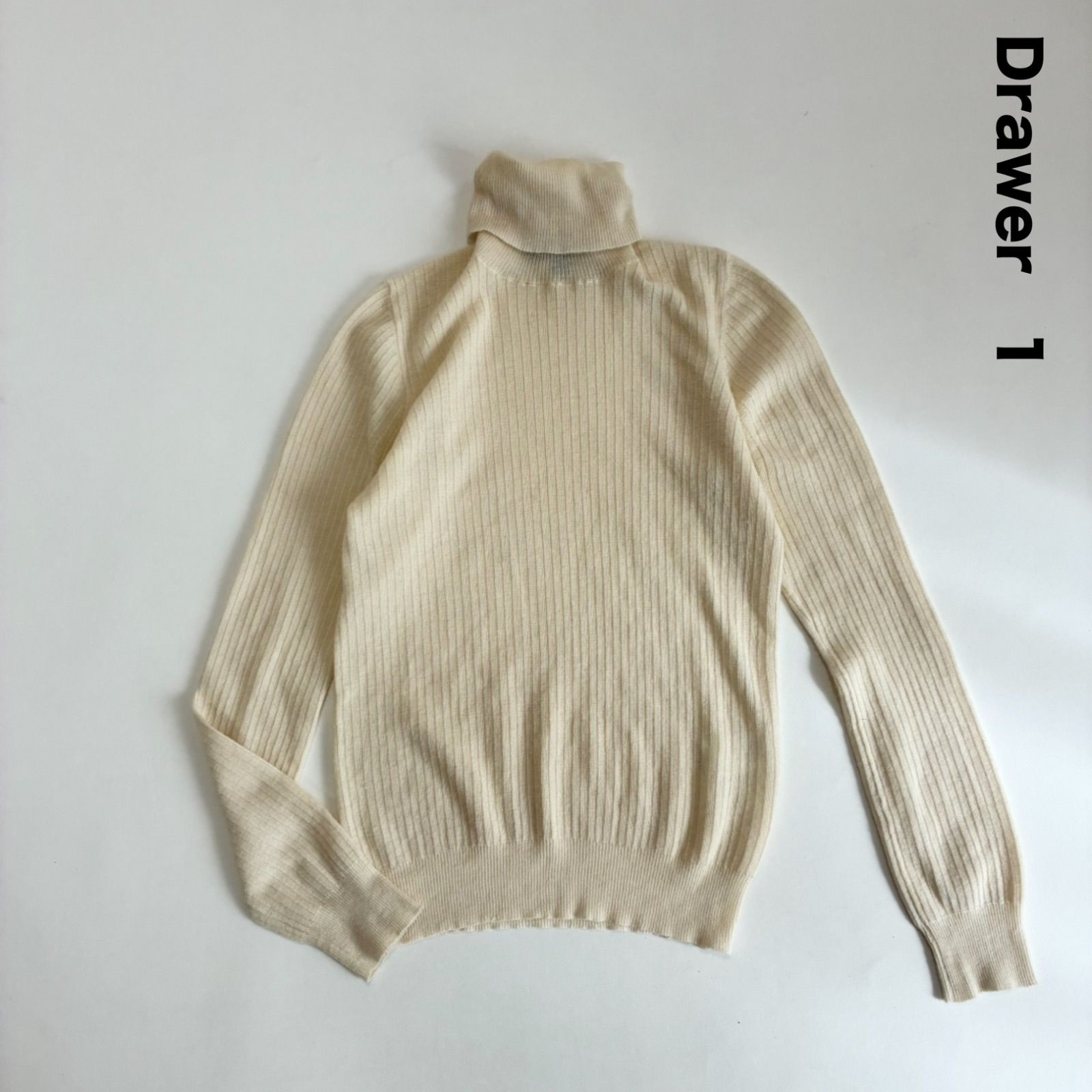 Drawer ドゥロワー☆18Gカシミヤシルクリブタートルネックニット 1 