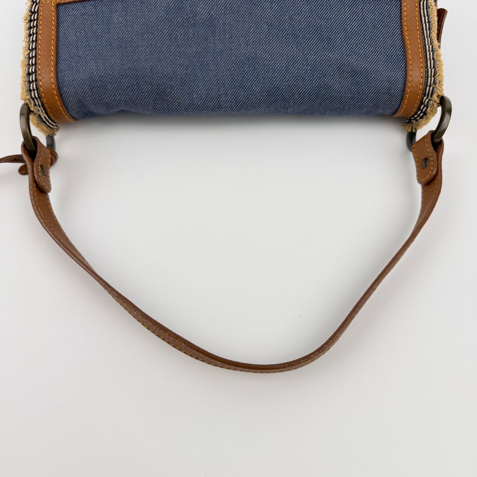 中古】FENDI フェンディ ハンドバッグ ショルダーバッグ ブルー デニム 
