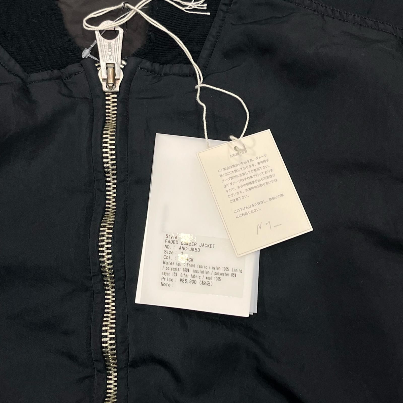 参考上代86900円 ANCELLM 25AW FADED BOMBER JACKET フェードボンバー 