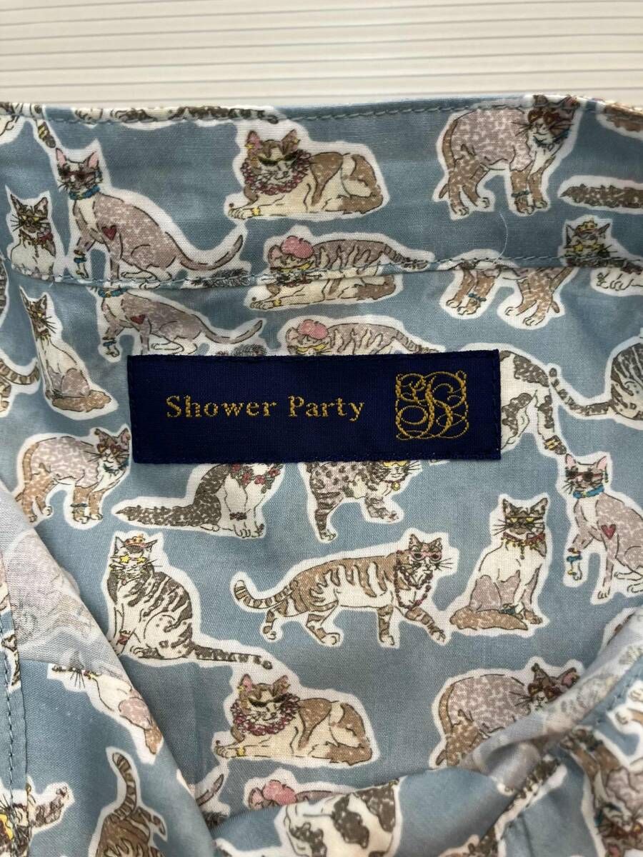 はる 様Shower Party リバティ猫柄 スタンドカラー ブラウス Shower 