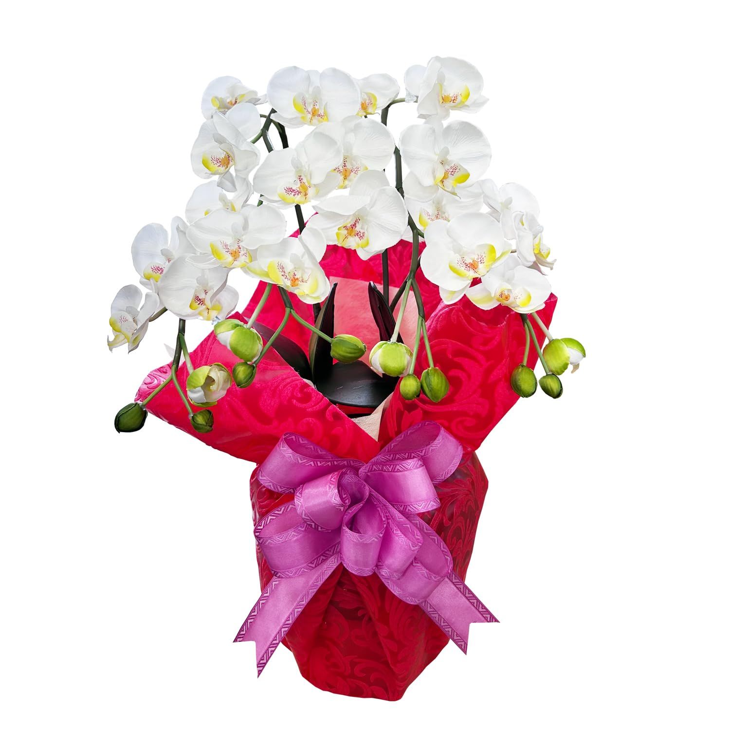 花のギフト社 胡蝶蘭 光触媒 アートフラワー 造花 ミディ こちょうらん 花 2本立ち 小さい 白/ - メルカリ