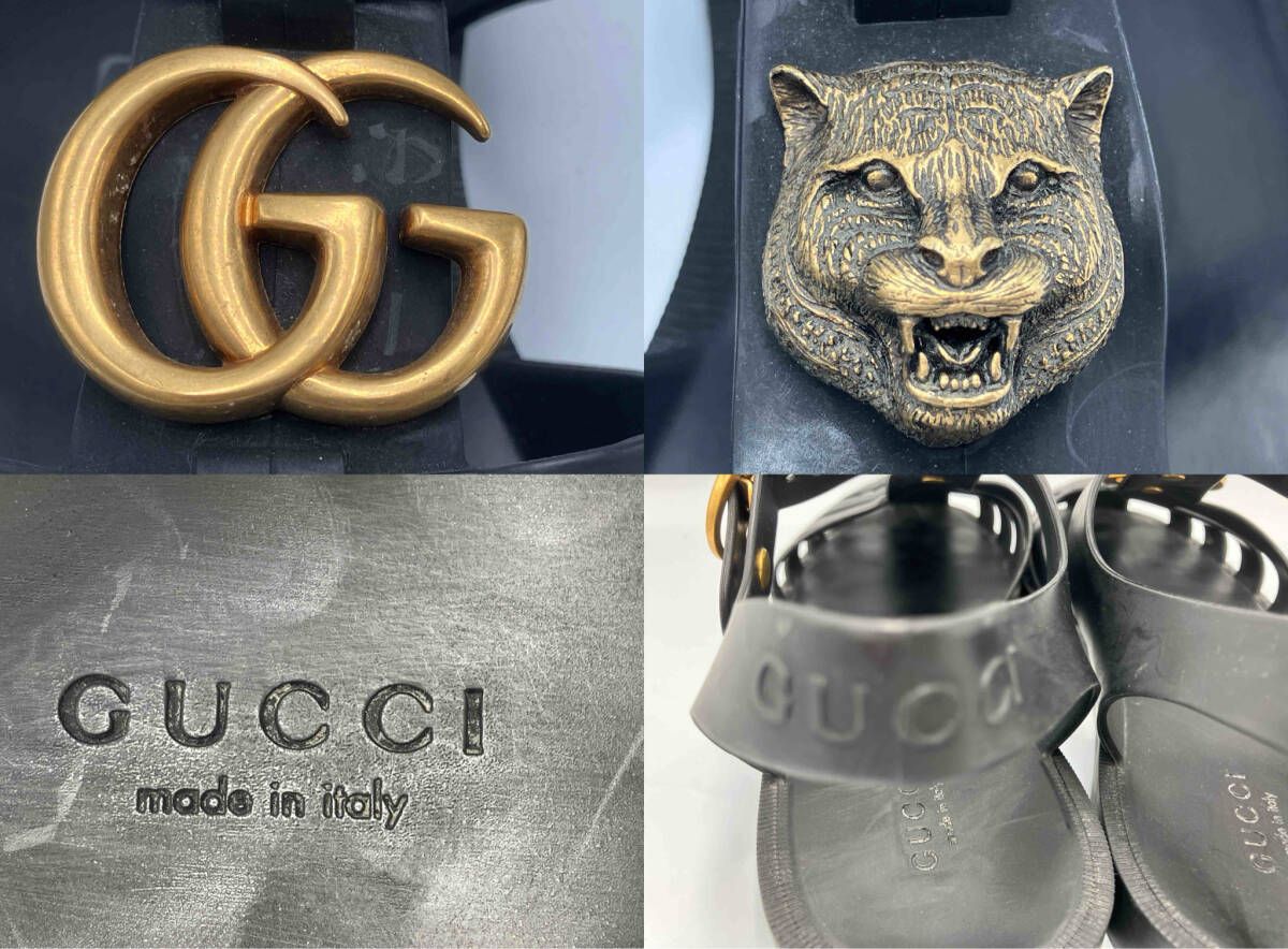 GUCCI ラバーグルカサンダル／タイガーヘッドGG金具 グッチ - メルカリ