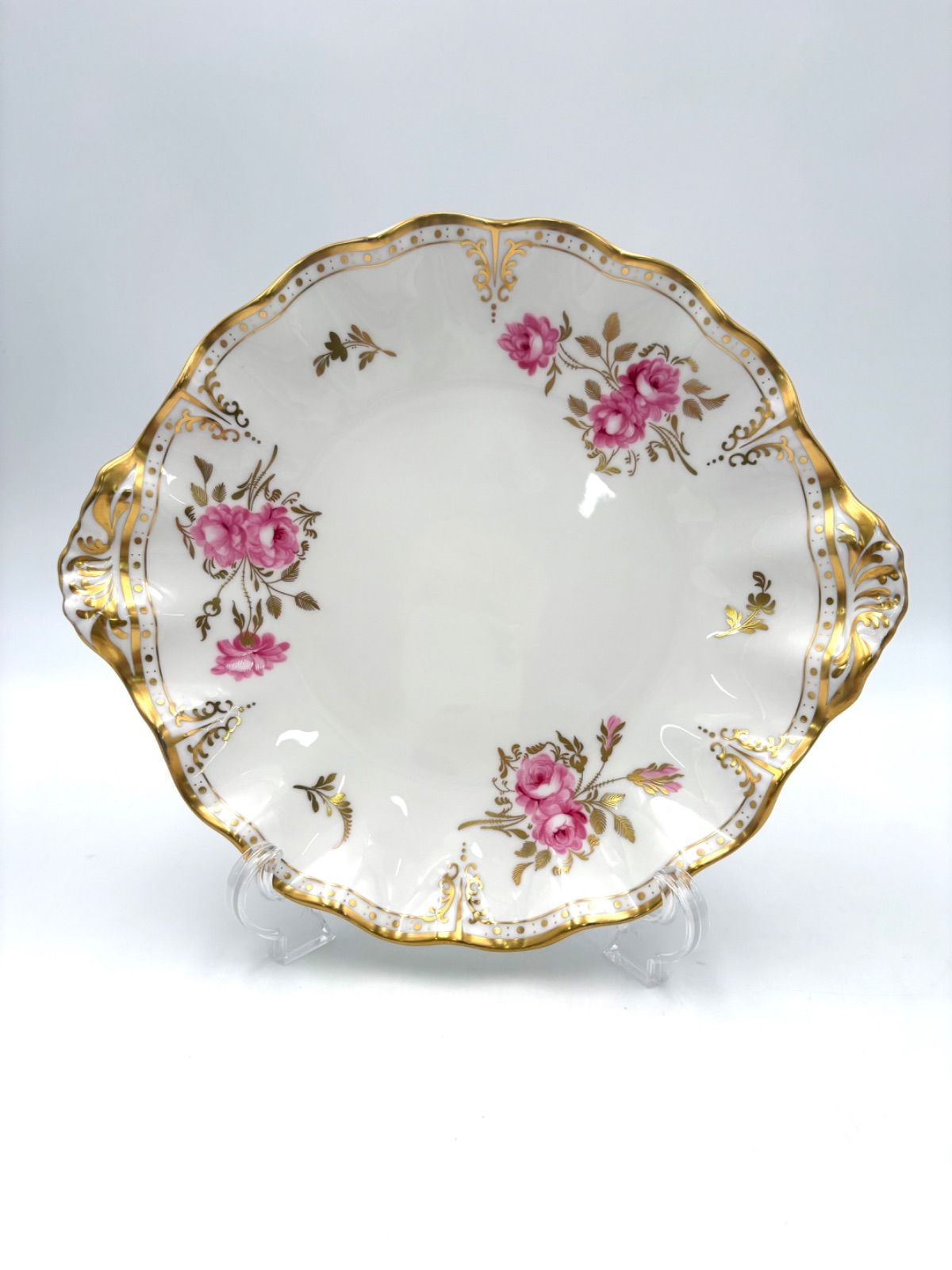 ロイヤルクラウンダービー　ピンクストンローズ　15cm プレート　2枚 ROYAL CROWN DERBY - レア ロイヤルクラウンダービー ピンクストン