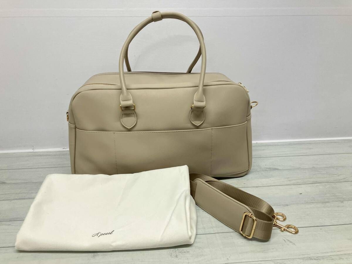 A'pearl エパール 3way Boston Bag ボストンバッグ ベージュ