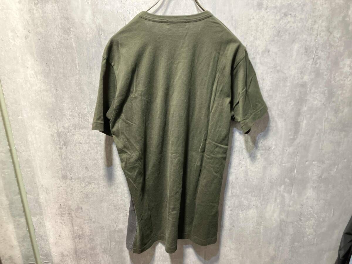 07ss YOHJI YAMAMOTO POUR HOMMEグリーン 切替デザインカットソー T 