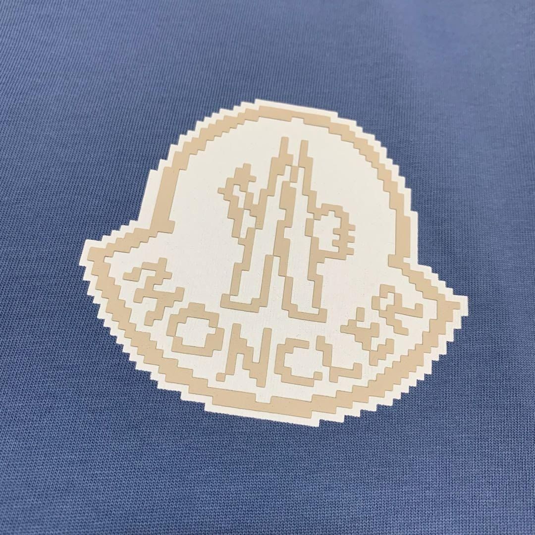 〔極美品〕モンクレール　プリントロゴ　ブルー　L 青ワッペンTシャツ　5S277 モンクレール プリントロゴ ブルー L 青ワッペンTシャツ 5S277 - メルカリ