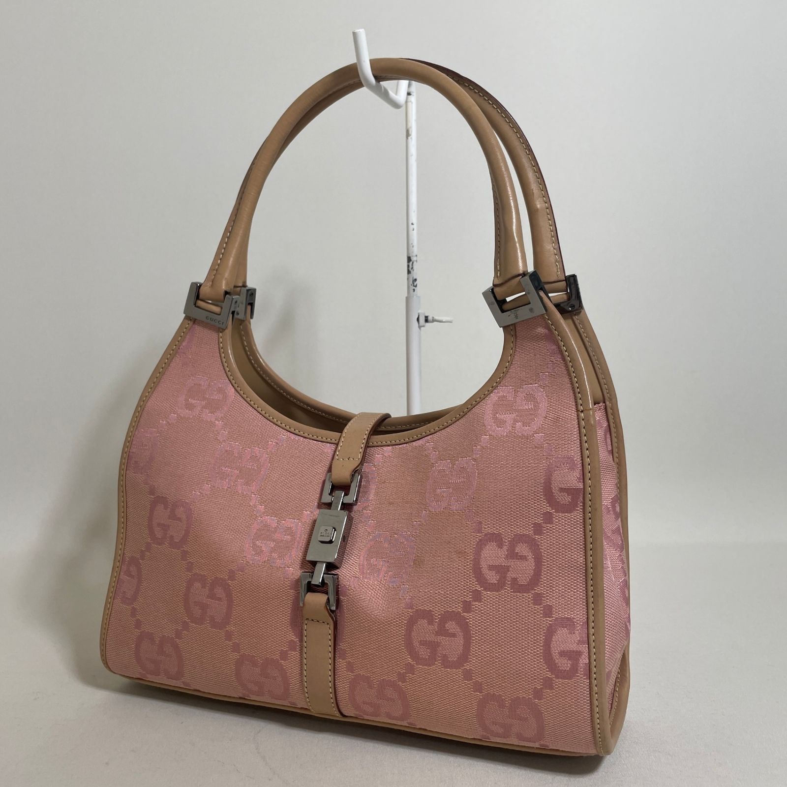 2603-163｜専用｜グッチ ジャッキーライン GGキャンバス ハンドバッグ 2603-163｜グッチ ジャッキーライン GGキャンバス ハンドバッグ ピンク