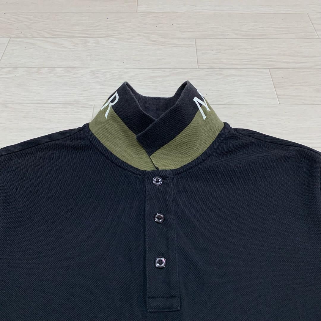 MONCLER 襟ロゴ ポロシャツ S ブラック 黒5S278 - メルカリ