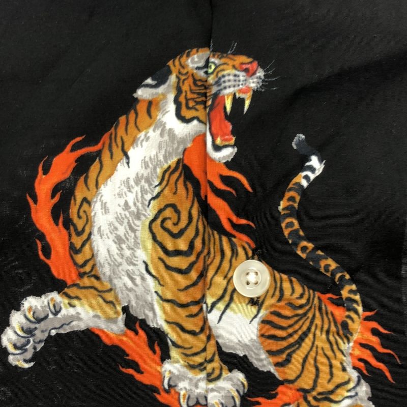 中古】WACKO MARIA The Guilty Parties 虎柄シャツ Mサイズ ブラック