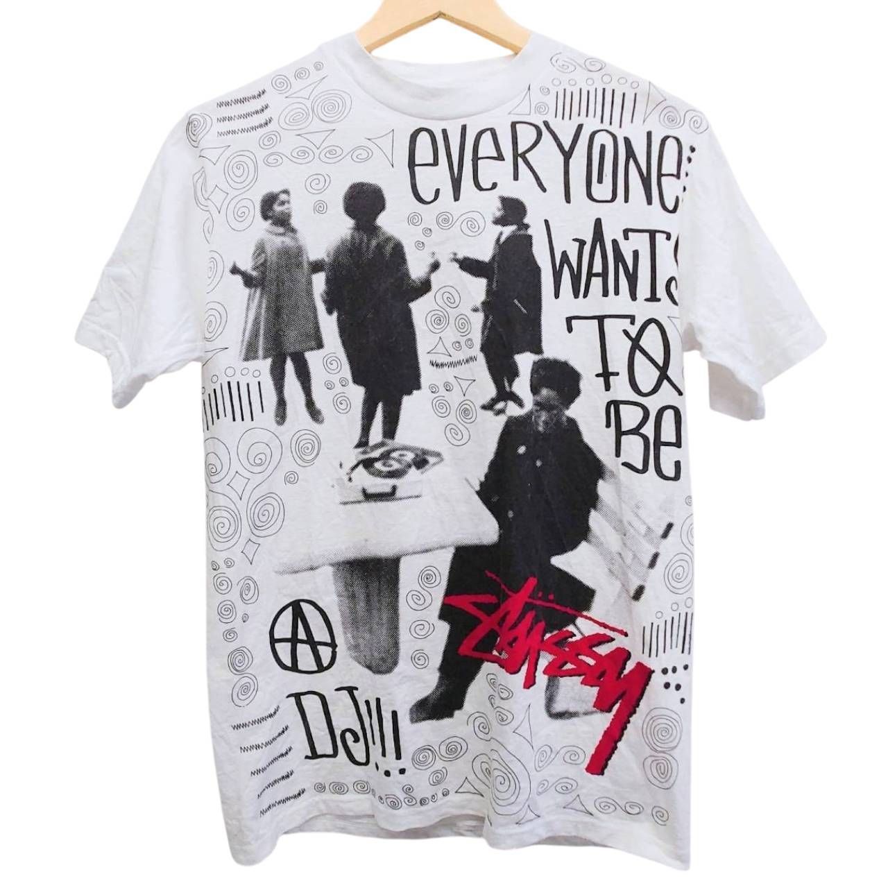 Stussy ステューシー Tシャツ 総柄 プリント ホワイト Sサイズ 