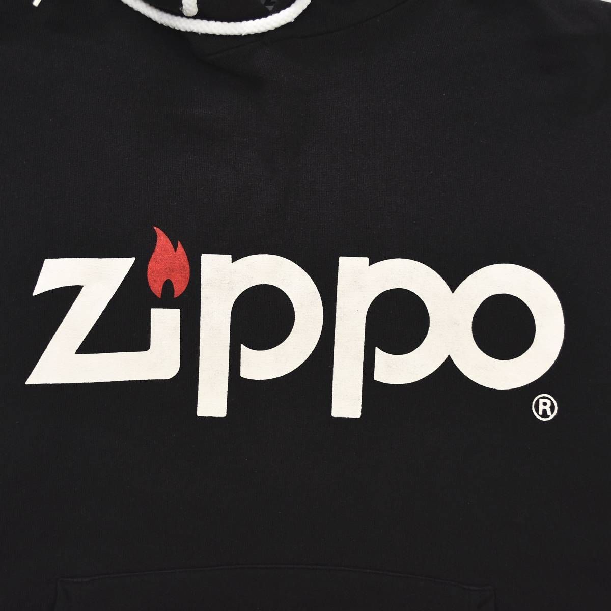希少】 90s ヴィンテージ USA製 ジッポ ZIPPO ロゴ プリント パーカー