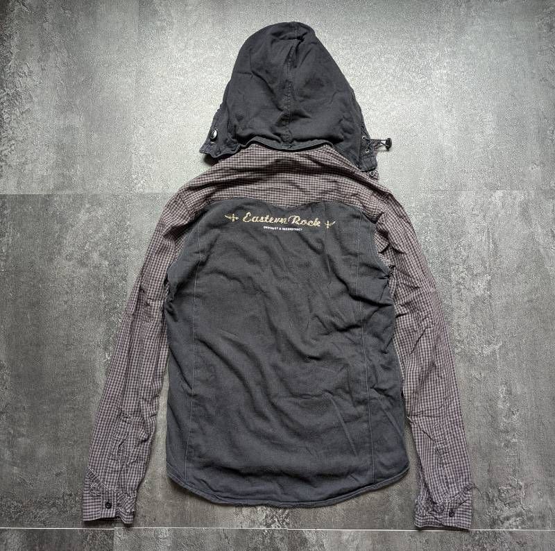 PPFM ダブルジップ　ジャケット PPFM Double Zip Embroidered Hoodie Jacket Detachable Hood Plaid