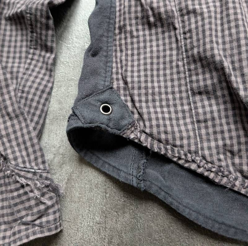 PPFM Double Zip Embroidered Hoodie Jacket Detachable Hood Plaid