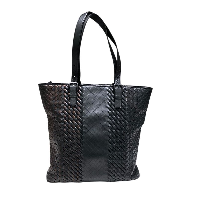 ボッテガ・ヴェネタ BOTTEGA VENETA イントレチャートトートバッグ ブラック/ブロンズ レザー メンズ ハンドバッグ
