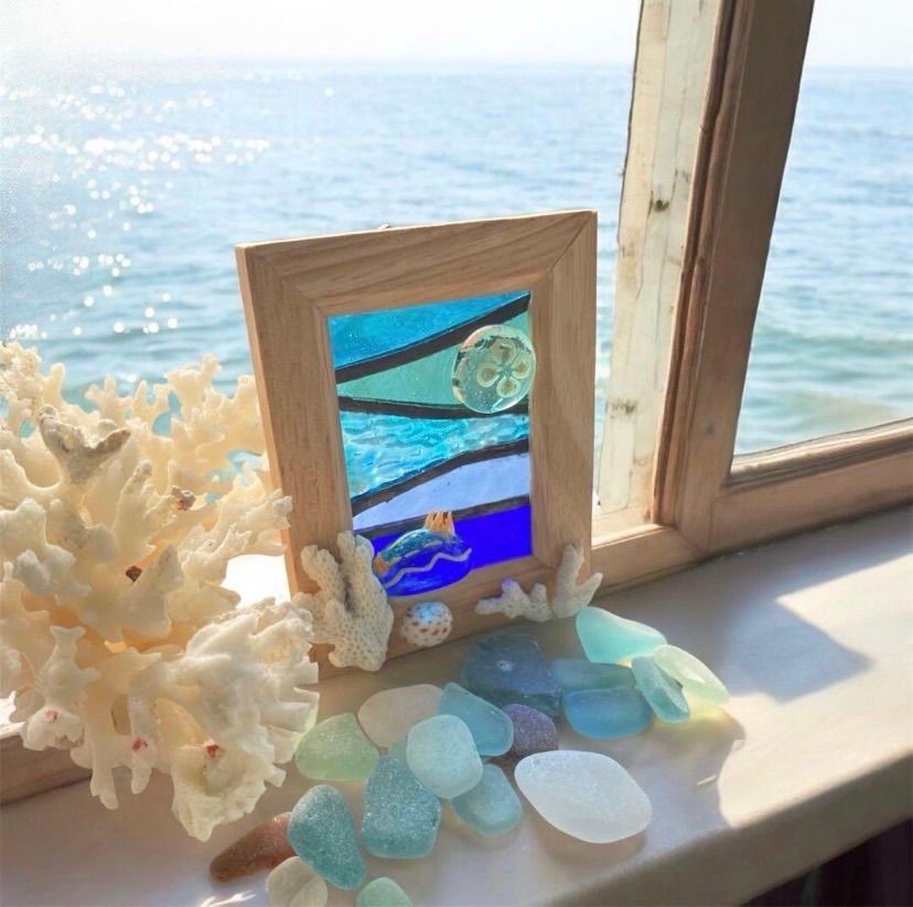 海とウミウシ❣️クーポンあり❣️ステンドグラス サンキャッチャー