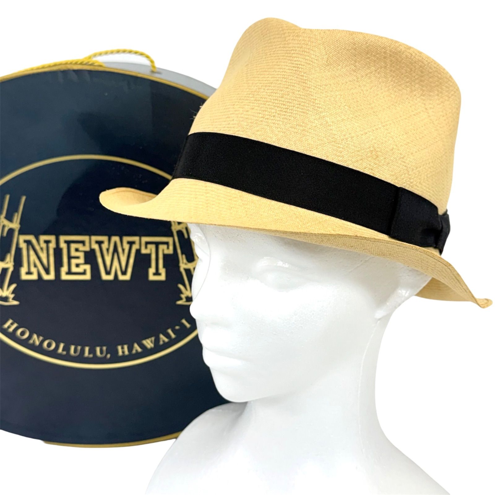 美品】モンテクリスティ NEWT パナマハット ハワイ ストロー 美品】モンテクリスティ NEWT パナマハット ハワイ ストロー