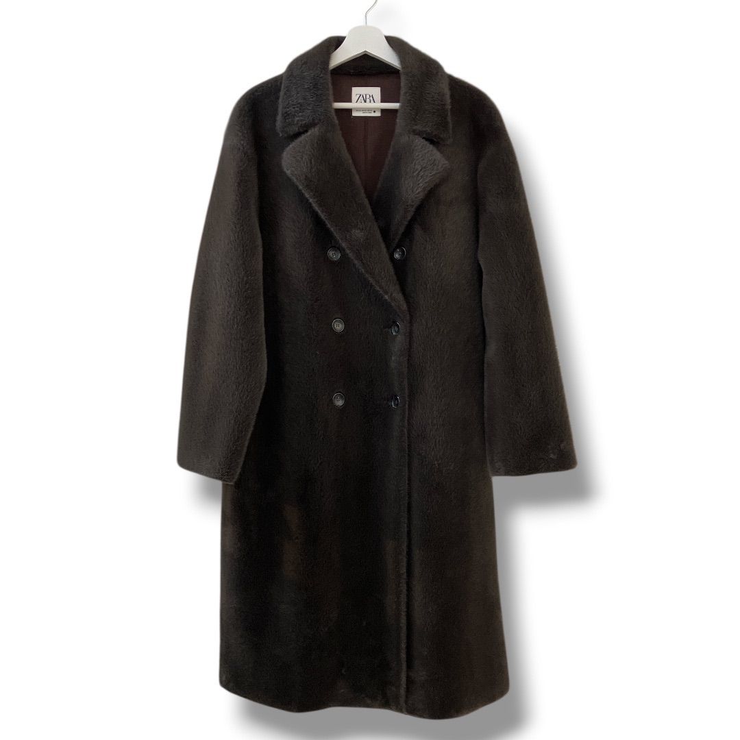 ZARA ザラ フェイクファー ロングコート ブラック xs ZARA 【公式通販】
