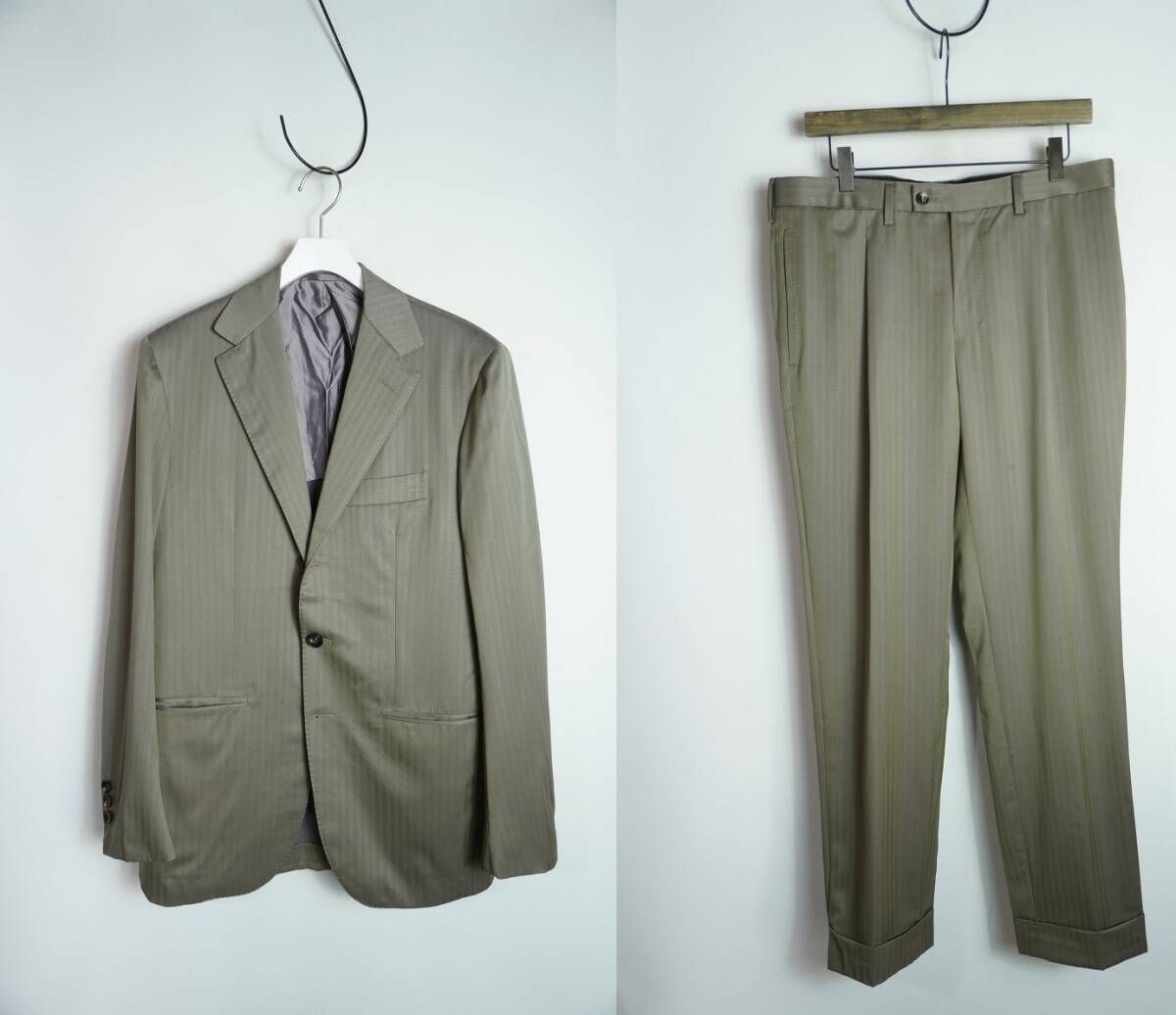 美品 Sartorio サルトリオ ソラーロ ヘリンボーン スーツ セットアップ 