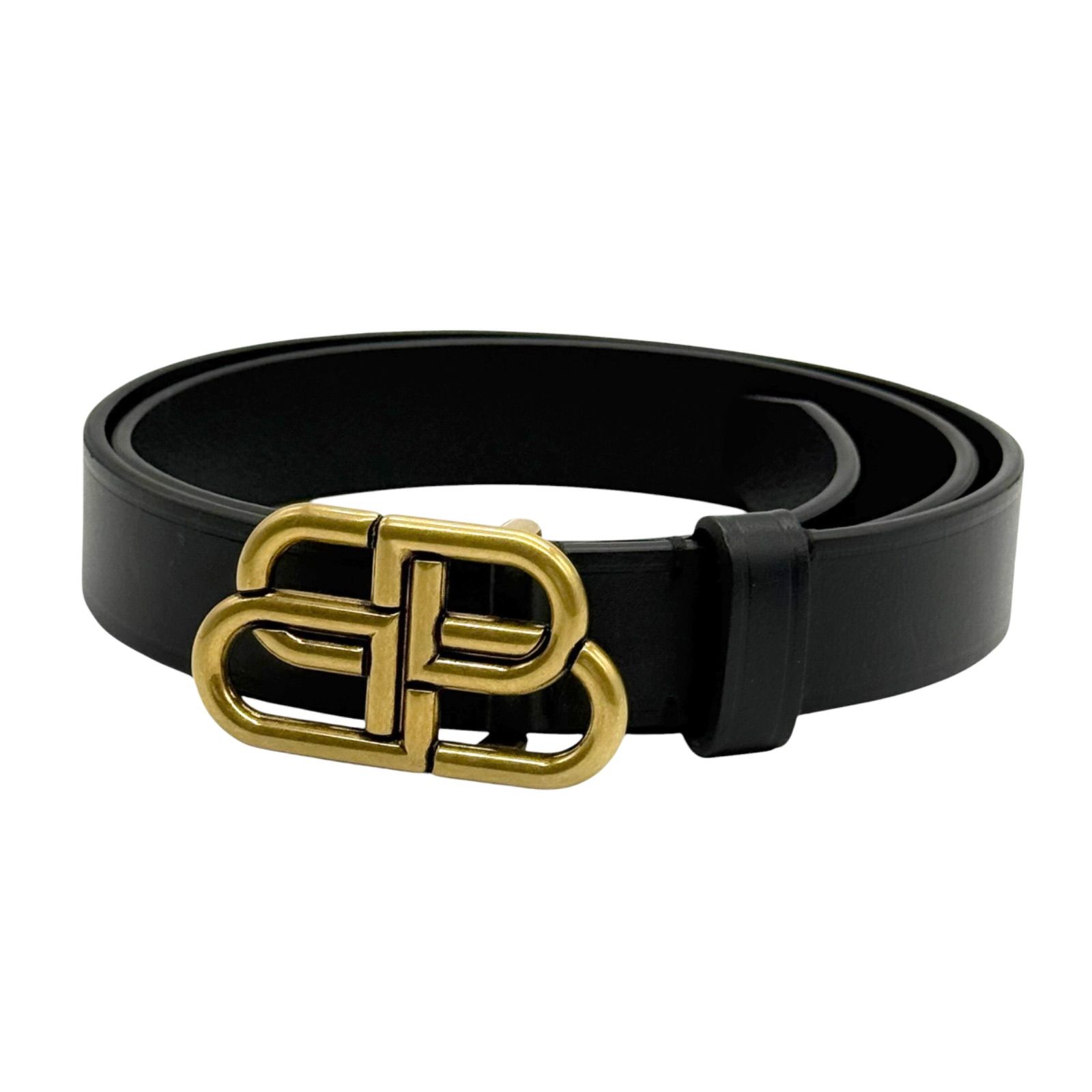 バレンシアガ ベルト75 使用わずか Balenciaga バレンシアガ BB THIN BELT ベルト 75 ブラック